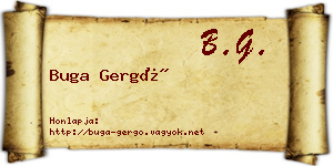 Buga Gergő névjegykártya
